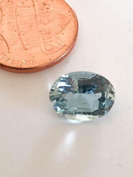 Natural Blue Aquamarine, Oval Cut Aquamarine For Ring/Jewelry Making, 8X10MM, March Birthstone, 2.93 Carat,Loose Faceted Gemstone (# G00040)