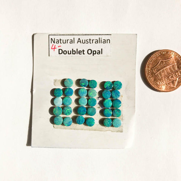 Natural  Australian Black Opal Doublet ROUNDshape 4   MM appx. Bautiful Fire, AAA quality,