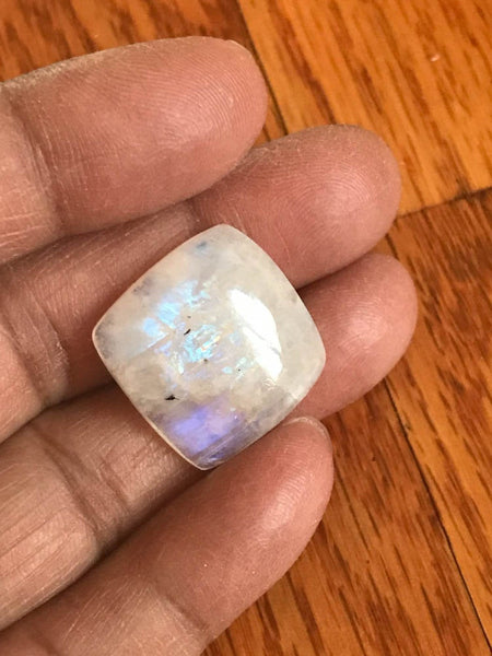 Rainbowmoonstone  SQUARE Cabochons 1 pcs, AAA  Extra ordinary quality, best Sheen or Rainblw, 14.7x14.7xh6.6  appx mm(#CB-00151)