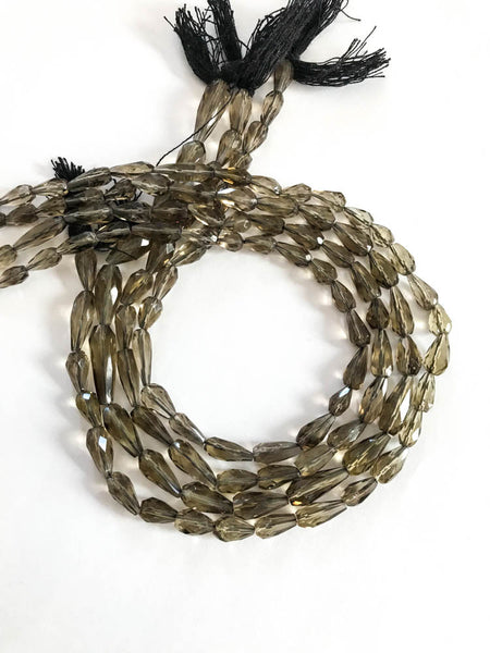 Smokey Quartz Faceted Tear drop 6x10 mm appx. 15 inch, Most creative.100% Natural, Lively Brown Color ,