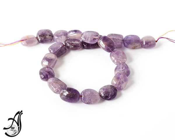 Ametrine Plaine Tumble 16x19 mm appx.,  Natural ,earth mined, 16 inch, Creative.Purple ,Nice quality,Full Luster.(# 369)