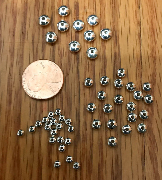Sterling Silver saucer 3 to 5 mm Ronels Beads, Very creative, spacers ,  (S-5 C.17)