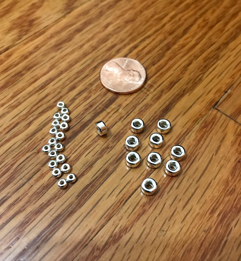 Sterling Silver  3 to 5 mm Ronels Beads, Spacer,Very creative, spacers ,  (ROU5/C.16)