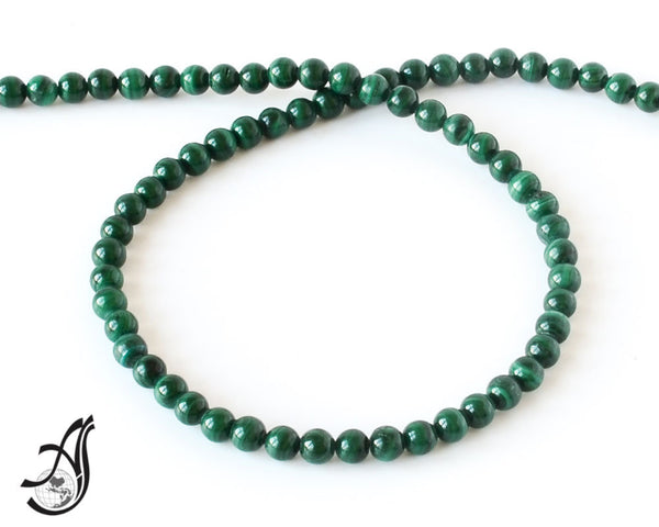 Natural Malachite Round plain 5 mm,green, very creative,one of a kind.(#631)