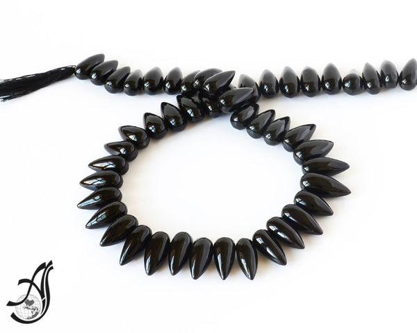 Black Onyx  Bicone Shape,Side drill, 20 mm appx. Most creative heaven for designer. 14 inch  ( #618)