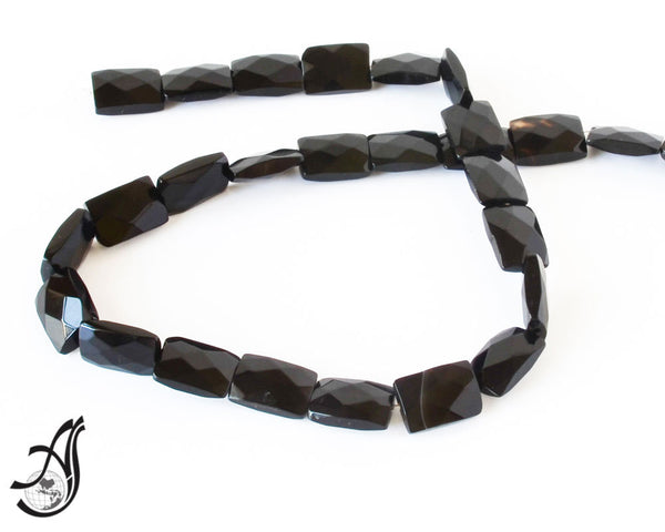 Black Onyx Rectangular  shape Faceted 10x14 mm appx. Most creative heaven for designer. 16 inch(#608)