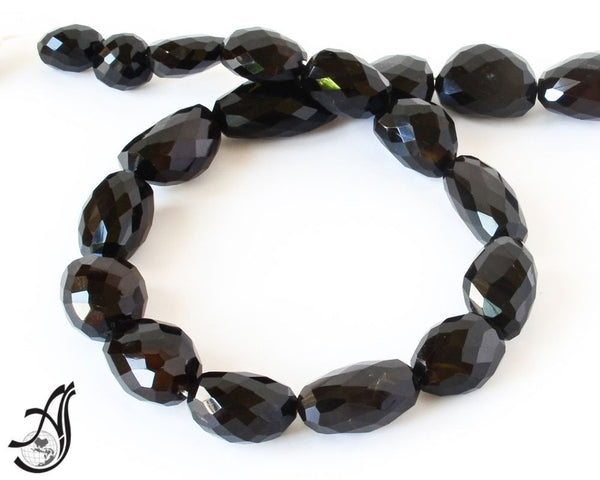 Black Onyx Nuggets / Tumbel. Free form  shape Faceted 10 to 15  mm appx. Most creative heaven for designer. 16 inch(#605)