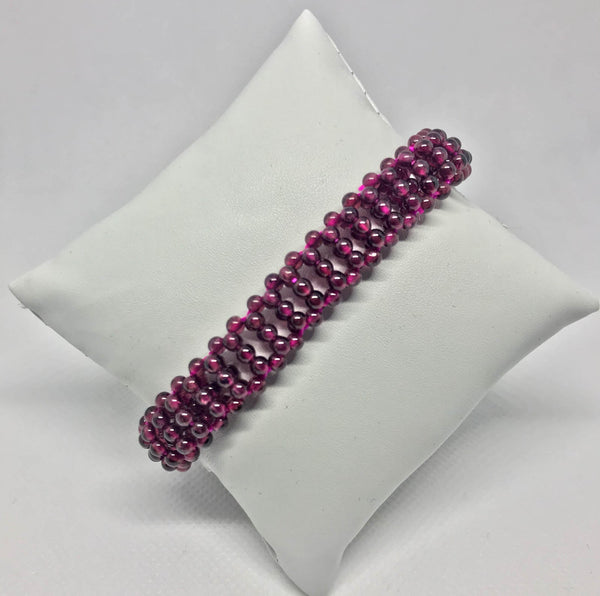 Rhodolite Garnet Beautiful Bracelet, Adjustable on  elastic thread, 2mm Alike  Pink Tourmaline Color 100% natural ( AYS-JB-0056)