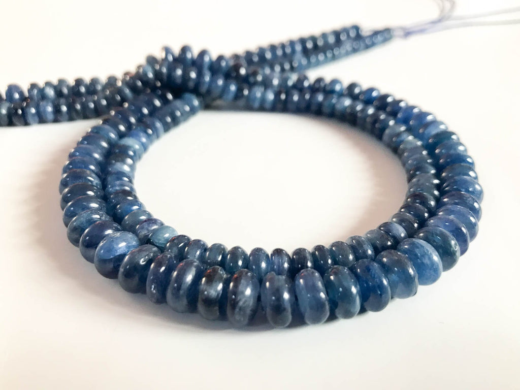 100% Natural Ceylon Sapphire Beads,Smooth Rondelle Sapphire Bead Necklace,15 Inch Strand Beads,Sapphire For Jewelry Making, Gift For Women