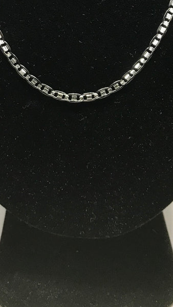 BEAUTIFUL ITALIAN 925 Sterling Siver Chain,Rectangular Cable with Diamond cut facett to shine,Lays flat Rich & famous Look(FMP-60)