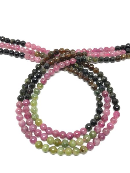 Tourmaline Round 5.5mm Multi color decent quality 16 inch full strand.One of a kind,100% natural Earth mined.(# 1023)