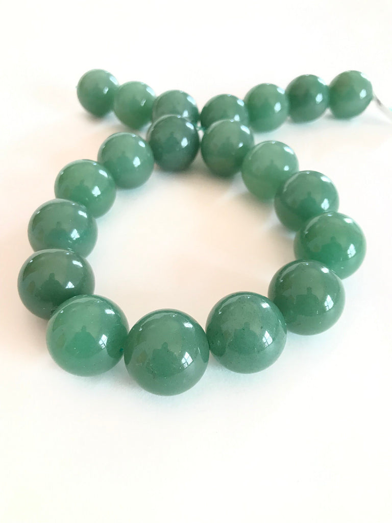 Natural Aventurine Beads, 20mm Aventurine Beaded Necklace For Women, 16 Inch Strand Beads, Smooth Aventurine For Jewelry Making (1029)