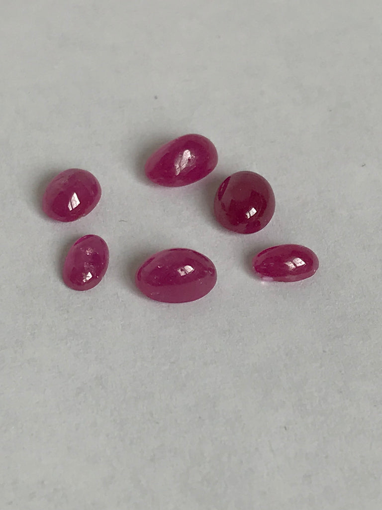 100%Natural Ruby cabochons ,piegon Blood Red ,5x3 N 6x4 mm appx.(   CB-00191-A)