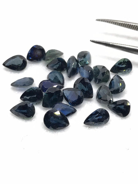 Blue Saphire Faceted Pear shape6x4 mm appx. , Decent quality, 100% natural (G-0067)