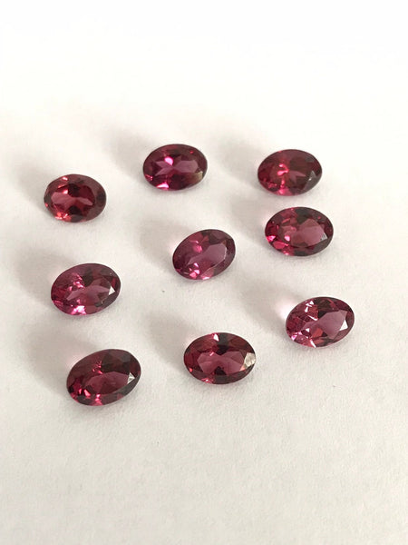 Rhodolite Garnet Oval Faceted 7x5mm,Red, 100% natural, Full Luster, most creative.One of a kind(#G00070)