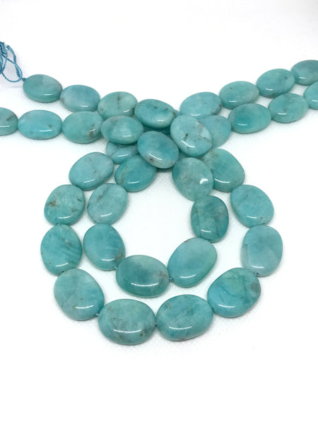 Natural Amazonite Beads, 15x19mm Smooth Bead Necklace, Amazonite For Jewelry Making, 16 Inch Strand, March Birthstone, Gift For Her(# 10019)