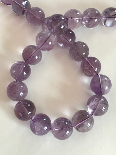 AAA Amethyst Plain Round 18 mm Fine Qty  , calibrated, Purple,full strand 16 inch,perfect cut, full transparency, (# 1020 )