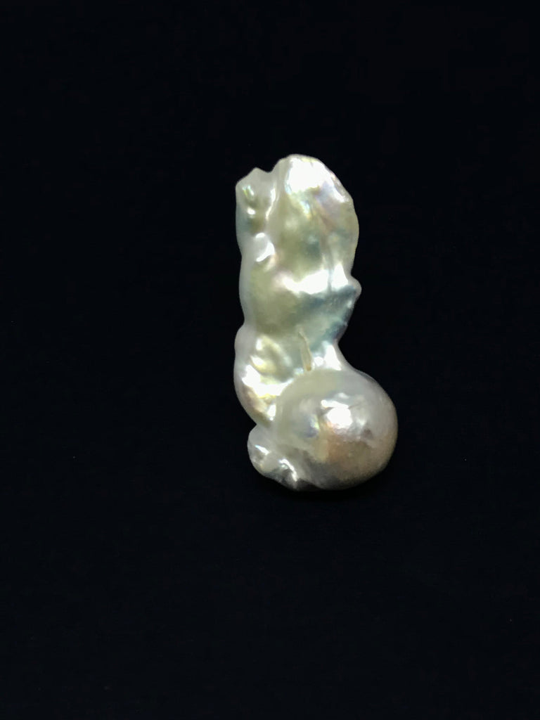 Natural Fresh water Baroque Pearl / FANCY Shape  Pearl, White,  color, 18x39mm appx. fine luster , Beautiful & Creative  ( AYS-00025PRL-A) )