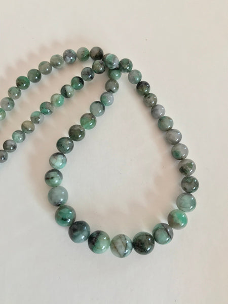 Beautiful Natural Emerald Round Necklace Lay out,16 mm to 9 mm appx., Green color,Graduated 100% Natural, creative 21 inch (001038)
