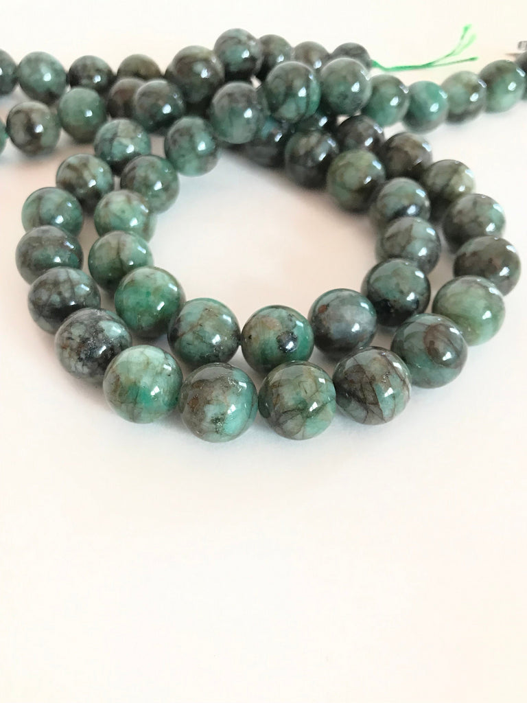 Beautiful Natural Emerald Round Necklace Lay out,13 mm  appx.,16 inch, Green color,Graduated 100% Natural, creative 21 inch (001039)
