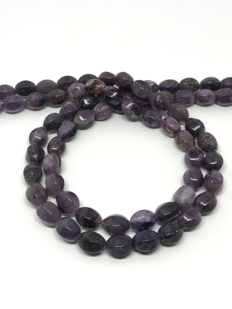 Natural Sugilite  Oval/ barel Faceted 7x9 mm,  with self Natural Patterns,16inch strand,Purple, best Color,Most creative,100% Natural(#959 )