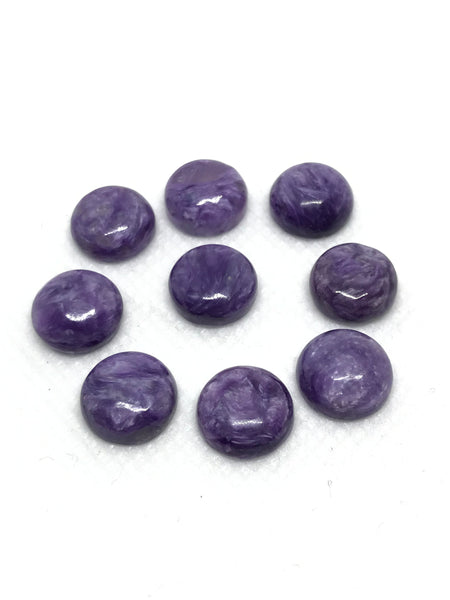 Natural Charolite Round Cab 10 MM,Pack of 2 Pcs. Purple, AAA quality.  (CB-00179)