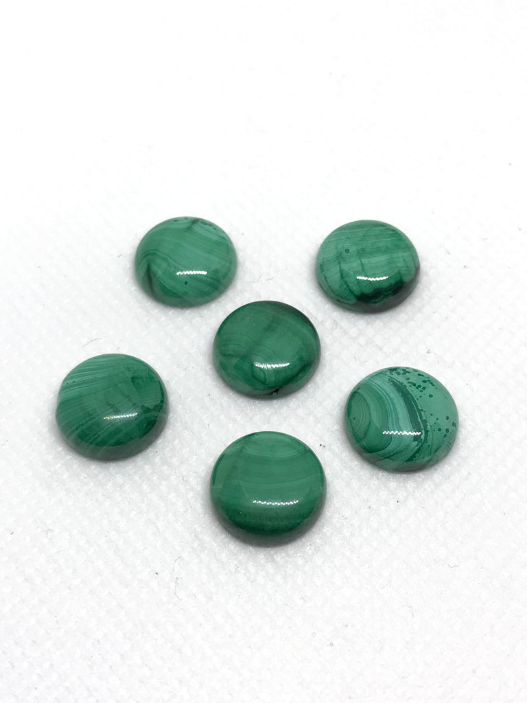 Natural Malachite ROUND Cab 12 & 10 MM , very creative,one of a kind.