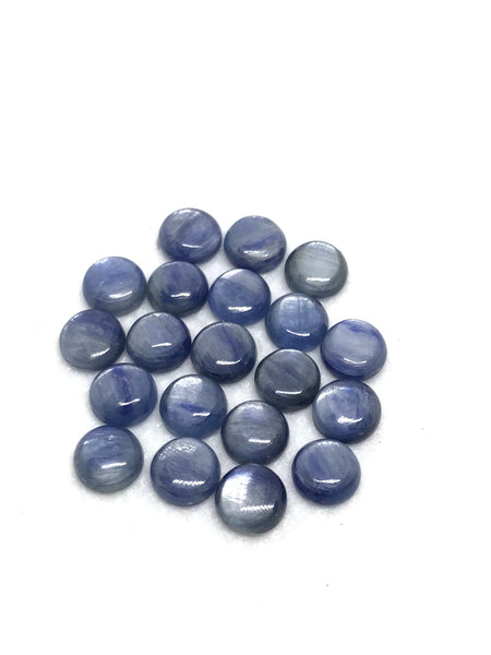 AAA Kyanite Round Cabochon 6 mm , Calibrated, Best Blue color, 100% Natural (CB-00185)