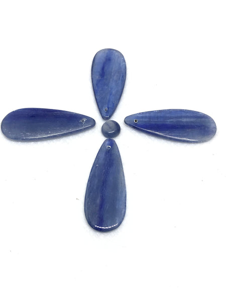 AAA Kyanite Pear shape CabochonTop drill 18x12 mm , Calibrated, Best Blue color, 100% Natural (CB-00186)