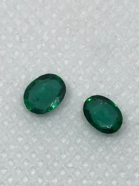 AAA Emerald Faceted Oval 4.8x6 mm &4x5.75 appx., Green color, Lively, 100% Natural, creative( #-G-00055 )