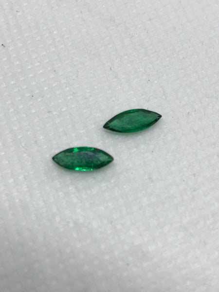 Pair Emerald Faceted Margquise 3.2x8.7 mm  appx., Green color, Lively, 100% Natural, creative( #-G-00057 )