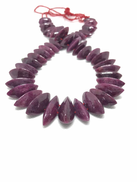 Natural RUBY Marquise  Beautiful Layout Necklace, Graduated 15x7 to 26x11mm appx. Red color,Exceptional ,Hard to fine piece.Creative(# 1068)
