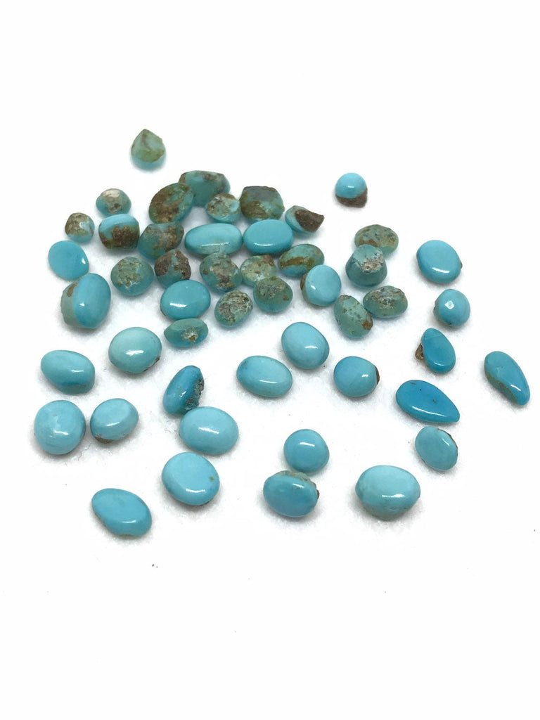 Natura persian Turquoise,Sleeping Beauty  Cabs Mix Shape - size-Round & Oval, Free size ,Pack of 5 mix size pcs( CB-187)