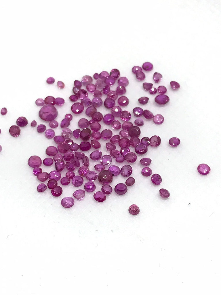 Natural Ruby Faceted Round 2 mm to 2.75  mm  appx.,Pck of 10 pcs. Red. AAA Top Quality color & Luster,Best for Fine Jewelry piece.( G-00069)