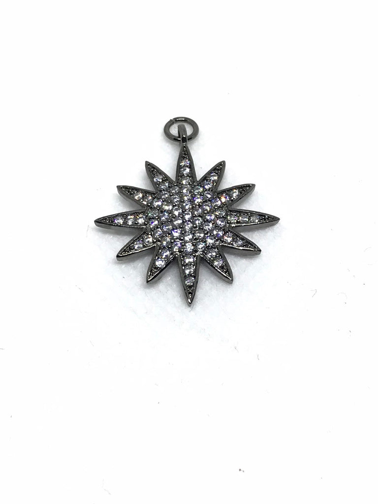 Beautiful Fancy Finding Pendent with Micro pave of Top Quality Cubic Zirconia,Black Rhodium ( Finding-132)