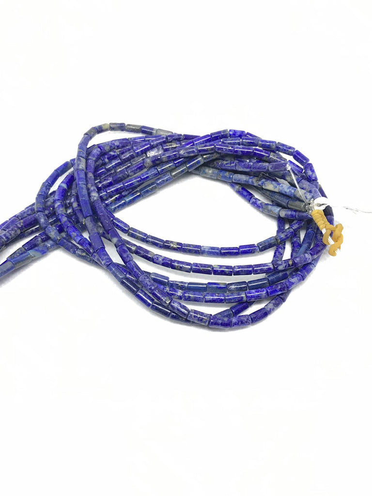 Lapis lazuli  Tube Plain 3x6mm top Quality  mm,16 inch ,blue color,100% Natural , best Color,Most creative,(1066)