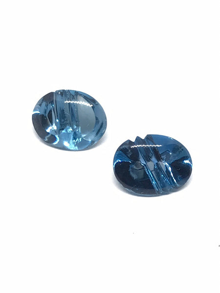 Natural London Blue Topaz Carved, 7X9MM Faceted Blue Topaz For Jewelry Making, November Birthstone, Blue Gemstone (G-00074)