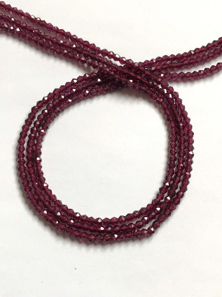 Rhodolite Garnet Beads, Round faceted Red Garnet 3 mm Gemstone Beads , 15 inches 100% Natural Gemstone For Jewelry Making