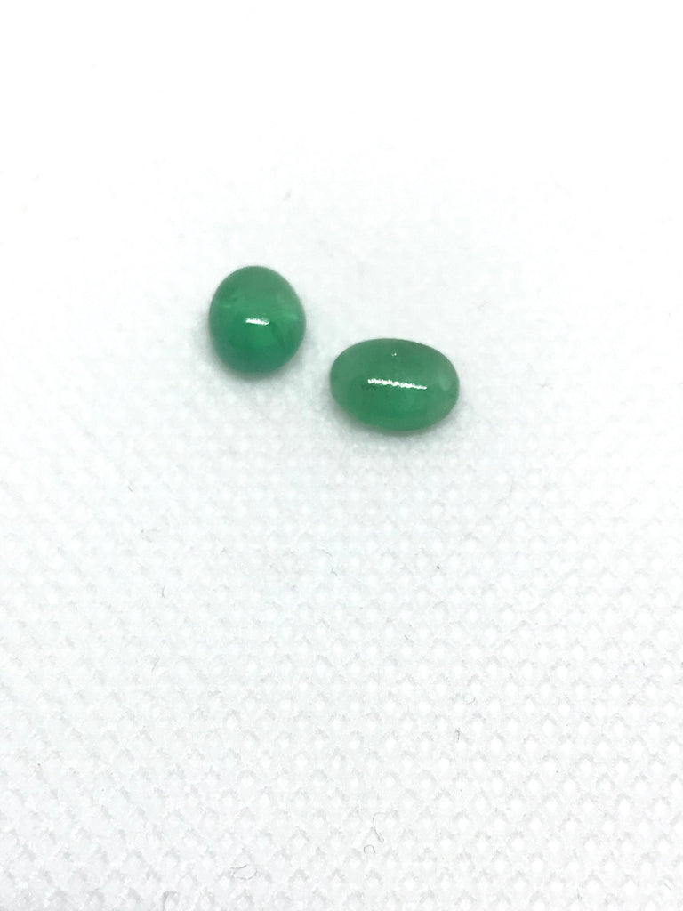 Emerald oval Cabochons  cab ov 6x8-6x7mm appx. Green color, Lively,  mix sizes in one lot,100% Natural, creative( #-G-00085)