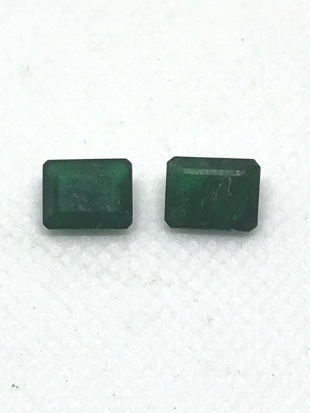 7X9MM Emerald Pairs, Natural Emerald Cut Emerald For Earring, May Birthstone, Green GemstoneG-00081