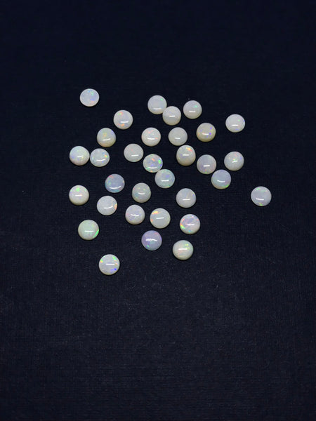 Natural  Opal Australian, round cab.4MM appx.thickness 1.9 to 2.4 mm, Beautiful Fire, AAA quality, Each Piece. perfectly dom cut(# CB 0014A)