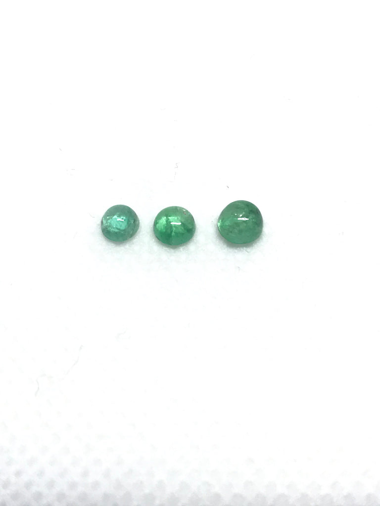 Emerald Round Cabochons 1.8 mm to 5.3mm appx. Green color, Lively, Mix Size Lot, 100% Natural, creative( #-G-00084)