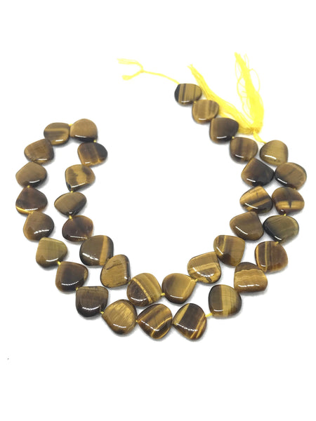 Tiger Eye Cabochons Beads, 10.5x10.5mm Heart Tiger Eye Gemstone, ,Multi Color Tiger Eye Beaded Necklace, 14.5&quot; Strand Tiger Eyey Bead (1091)