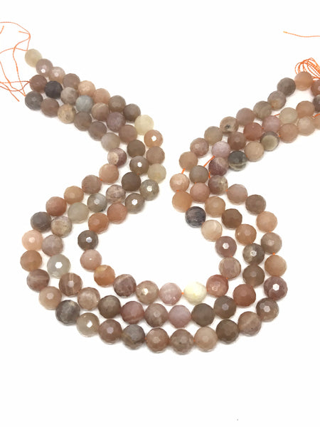 AAA Quality Moonstone, facetd , Multi color  9.5 mm ,Exceptional, Faceted Hardly available.(#1124)