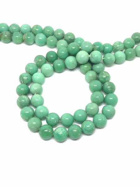 Chrysoprase Round Plain 10 mm Exceptional,16 strand, inch ,Beautiful , Clean,Creative of Excellent design.100% Natural ,Earth mined #1131)
