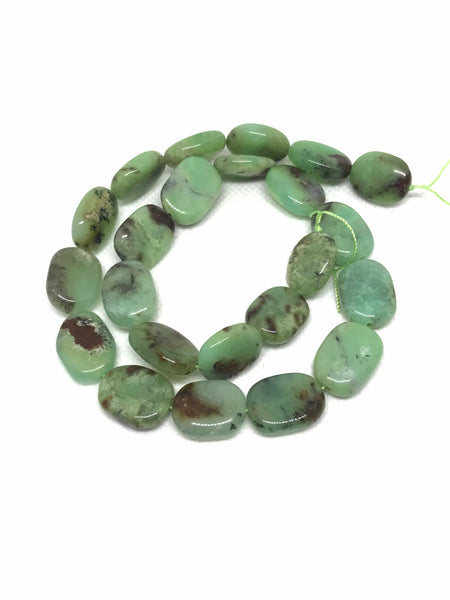 100% Natural Chrysoprase Beads, 13X17MM Oval Chrysoprase Beaded Necklace, Gift For Women, 16 Inch Strand Bead (#1129)