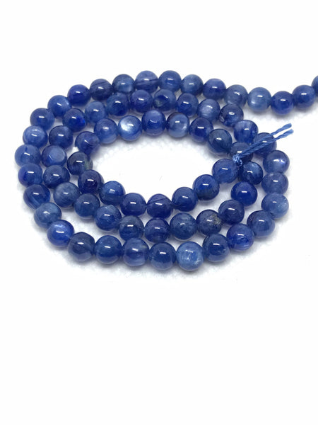 5mm Kyanite Bead, 100% Natural Blue Kyanite, Smooth Kyanite Bead Necklace, 16 Inch Strand Bead (# 1138)