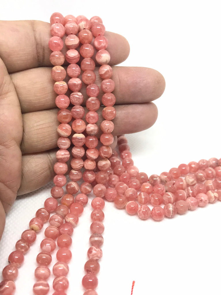 Natural Rhodochrosite Plain Round 6 mm Top quality,100% Natural ,The best Color,Luster,Most creative, GEM Quality.(1152)
