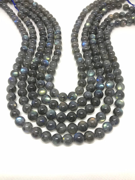 AAA Natural Labradorite Beads, Top Quality 8MM Labradorite Bead Necklace, Gift For women, Blue Fire Smooth Labradorite Round, 16 Inch(#1158)