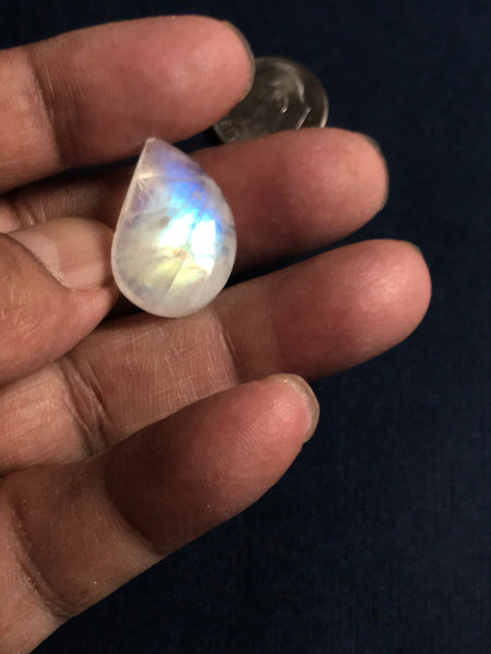 Rainbowmoonstone Pear Fancy Cabochons 1 pcs, AAA  Extra ordinary quality, best Sheen or Rainblw, Creative , 23.68x15.60 mm appx .(# 00211)